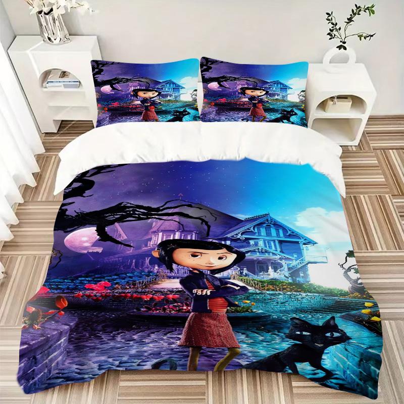 Spooky Night Adventure Print 3Pcs Bedding Setduvet Cover With 2 Bedropillowcase Home Birthday Gift
