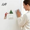 Christmas Party Atmosphere Decor Light Switch Sticker Santa Claus Climbing Ladder Cover Funny Indoor Outdoor Holiday Ornaments Peel & Stick Removable