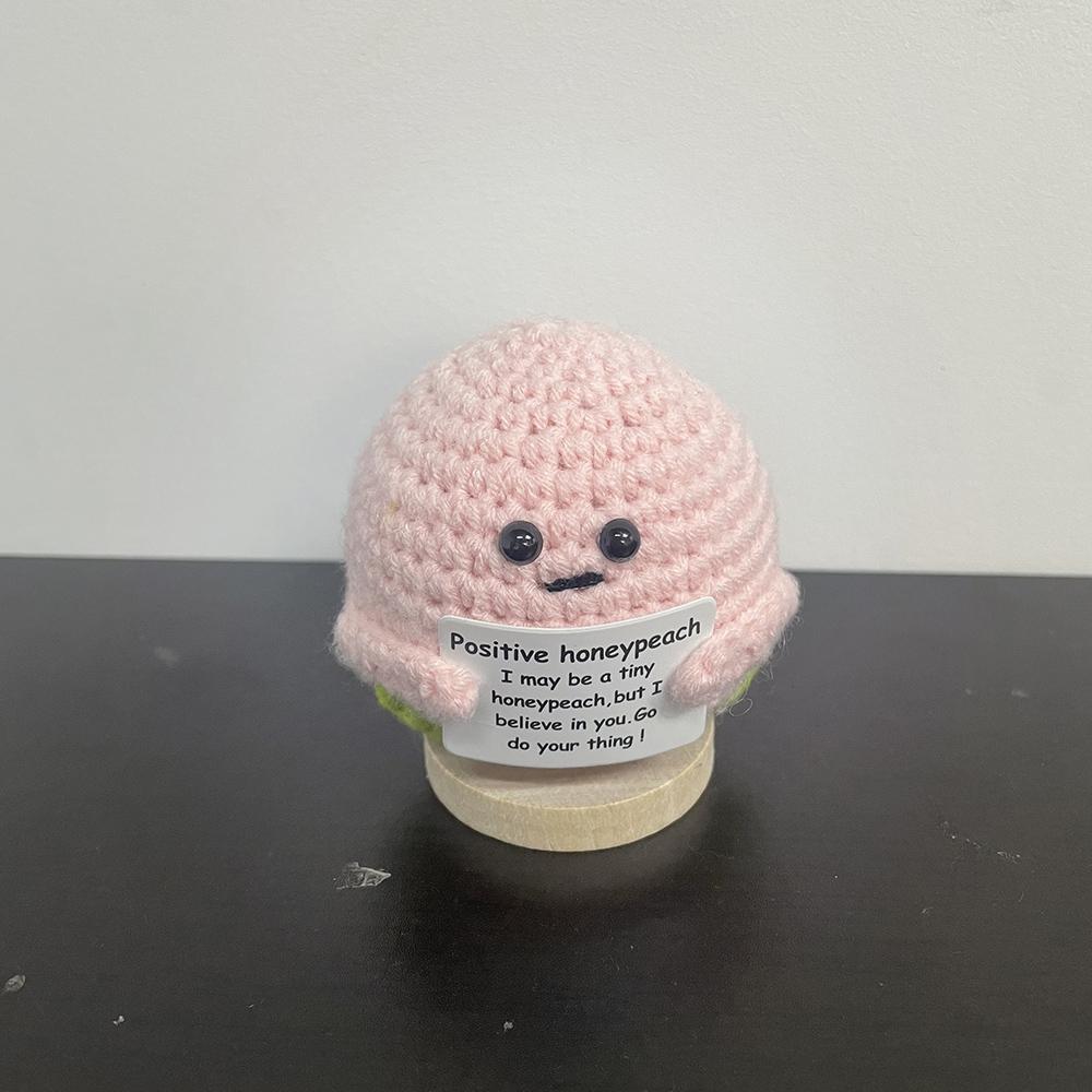 New Handmade Knitting Panda Doll With Card Ornament Home Decoration Mini Funny Positive Potatoes Room Decor Christams Gifts