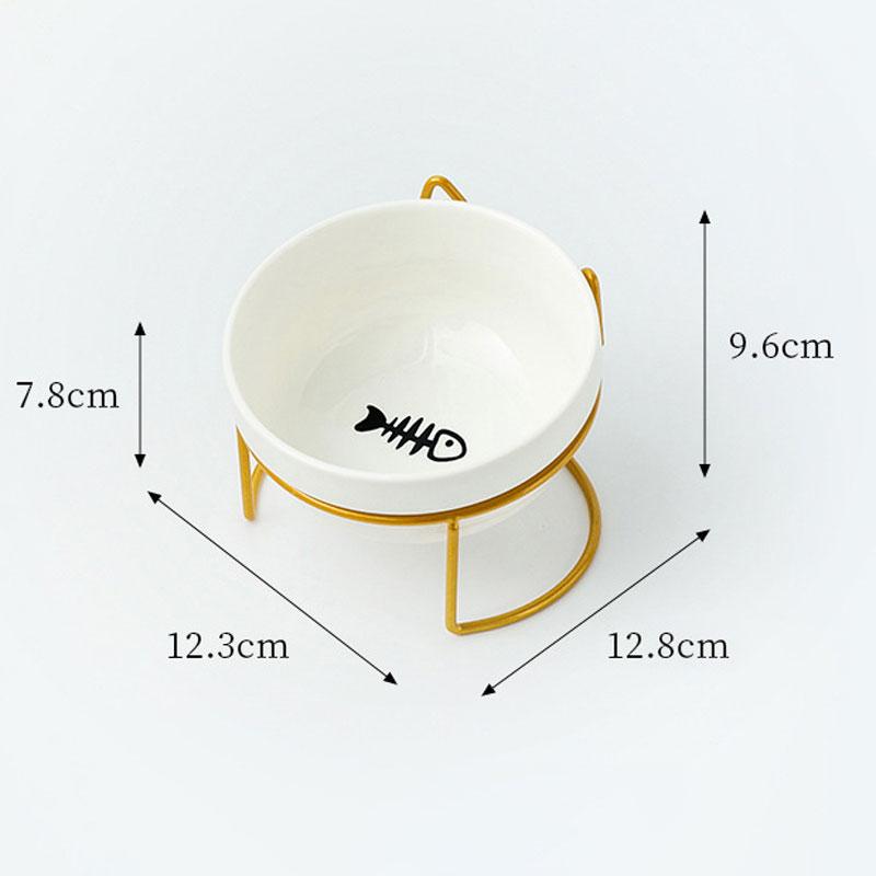 Pet Ceramic Bowl Cat Food Bowl Cervical Protection Pet Supplies Dog Drinking Water Bowl Cat Food Feeding with Raised Stand