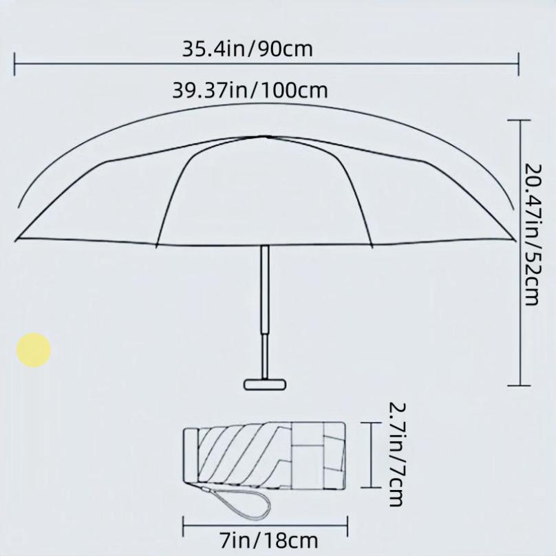 Mini Sun Umbrella Small Pocket Rain Umbrella Vinyl Folding UV Ultraviolet Protection Sun Shade Pocket Parasol Capsule