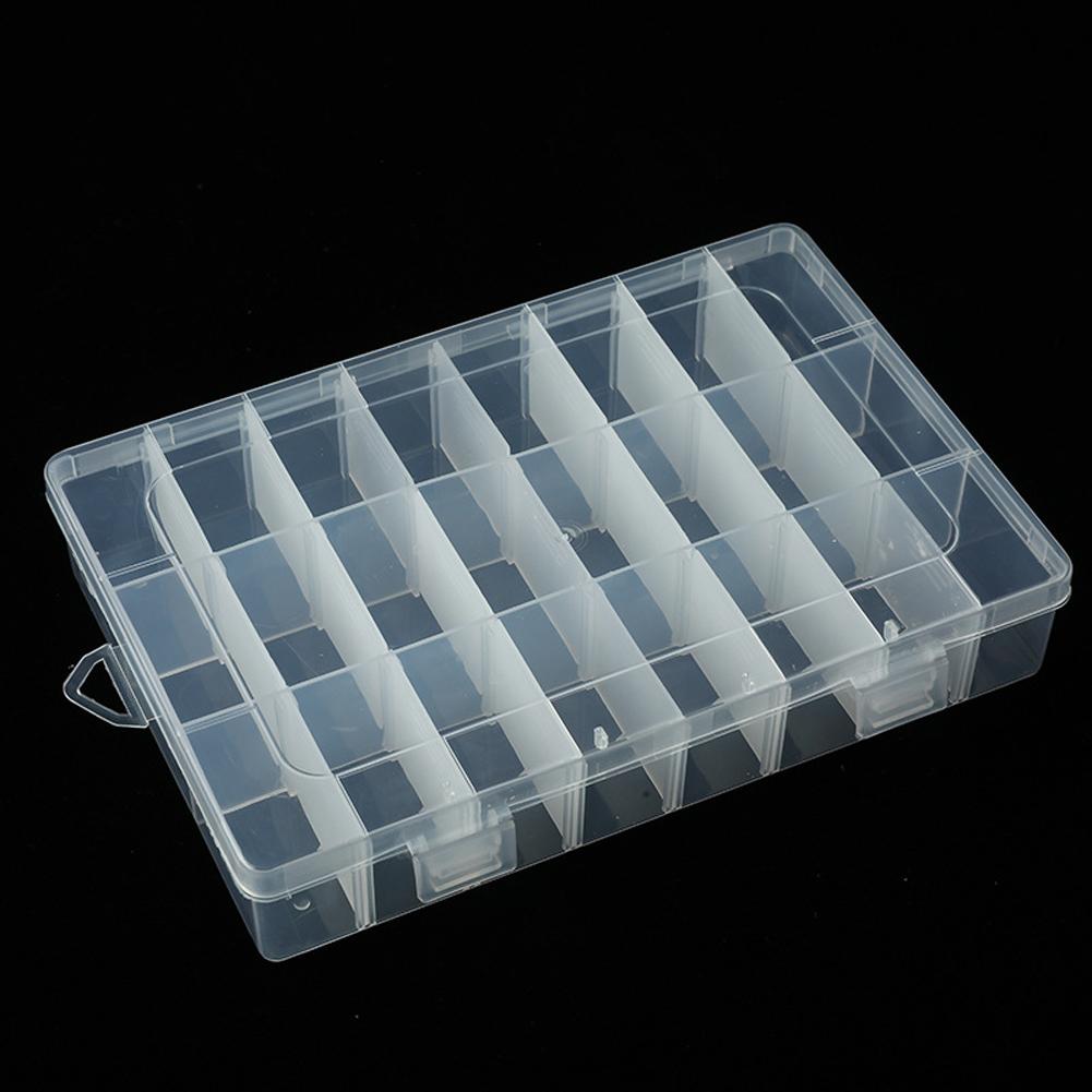 24 Grids Compartment Plastic Storage Box Screw Holder Case Organizer Container For Craft Parts Metal Parts Sewing Aaccessories