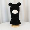 Bear Scarf Mask Integrated Hat Warm Lining Kids Balaclava Hat  Autumn and Winter