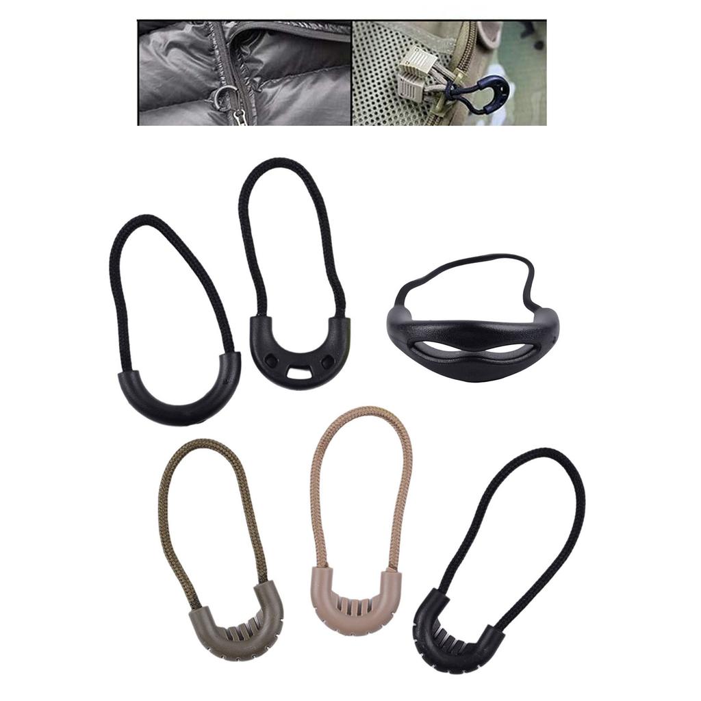 10pcs Zipper Pulls Cord Detachable Zip Clip Buckles Backpack Zipper Cord for Jackets Clothing Bags