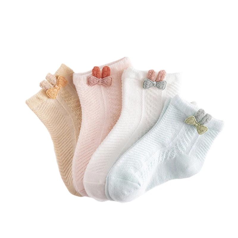4Pairs/set New Born Girls Boys Socks For Baby Summer Mesh Thin Infant Boy Girl Kids Sock Cotton Toddler Children's Socks