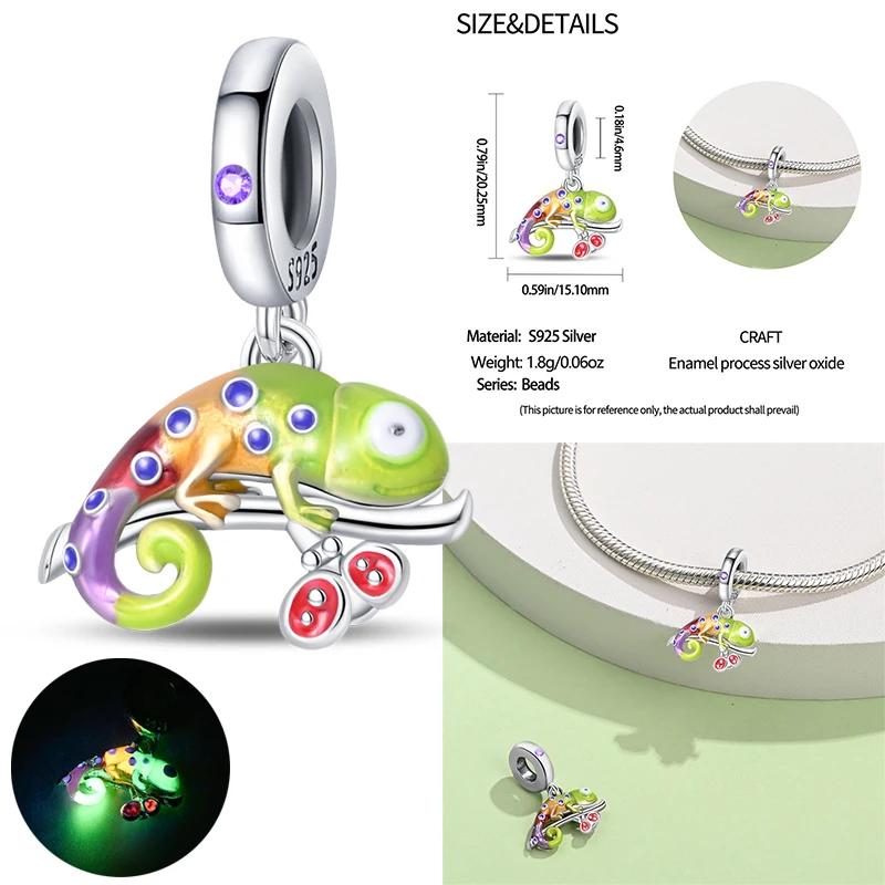 Copper Charm Chameleon Glowworm Light Bulb Firefly Star Moon Pendant Fit Original Bracelet Diy For Jewelry Making