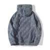 Men Hooded Sweater Fall and Winter New Foreign Trade Slim Round Neck Long Sleeved Square Plaid Casual Windbreaker Male Clothes