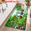 Smurfs Custom Text Flannel Floor Rug Soft Kitchen Mat Personalized Non Slip Carpet
