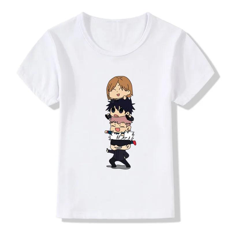 Anime Jujutsu Kaisen Cartoon Print Kinder T-Shirts Kinder T-Shirt Damen T-Shirt Jungen Oberteil Erwachsene Kinder Eltern-Kind Männer Baumwolle T-Shirt