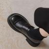 French Retro Preppy Soft Black Leather Shoes