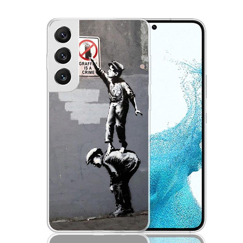 Street Art Banksy Graffiti Phone Case For Samsung Galaxy S25 Edge S24 S23 S22 S21 FE S20 Ultra S10 Plus + Art Customized Coque C