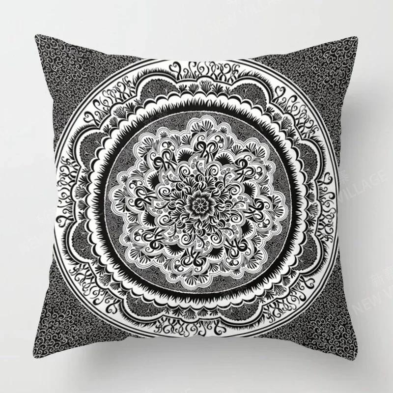 Fall Home Decor Autumn Living Room Throw Pillow Cover Sofa Boho Cushion Cover Mandala