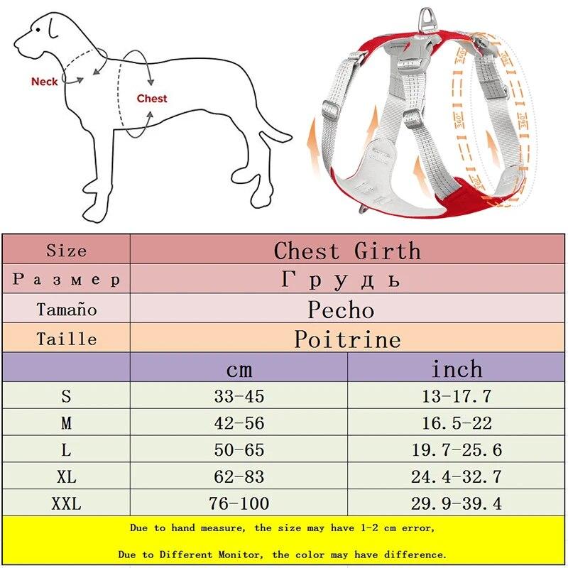 Vestă reflectorizantă pentru ham pentru câini de companie, fără tragere, guler reglabil pentru dresaj pentru câini pentru câini de talie medie, husky, labrador
