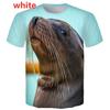 Little Sea Lion Print Men's Casual Short Sleeved Pullover T-shirt Men's T-shirt