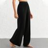 Women's Fashionable Casual Home High-waisted Wide-leg Trousers With A Flowing Drape.