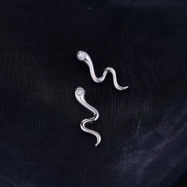 Earrings, Female Snake Shaped Earrings, Simple, Fashionable, Versatile, Niche Design, Light Luxury, High-end Earrings
