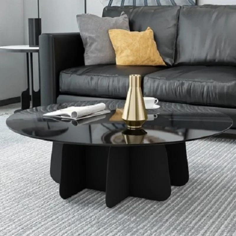 Modern Nordic Coffee Tables Luxury Design Metal Unique Black Coffee Table Round Simple Minimalist Basse De Salon Home Furniture