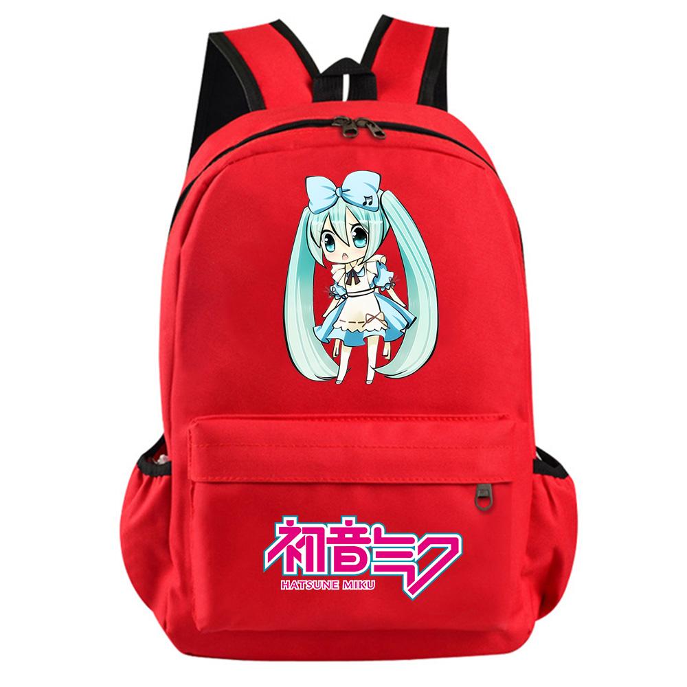 Anime Cartoon Hatsune Miku Printed Backpack for Teenager Student Girl Boy Bookbag Schoolbag Women Large Capacity Waterproof Travel Bag Gift Rucksak