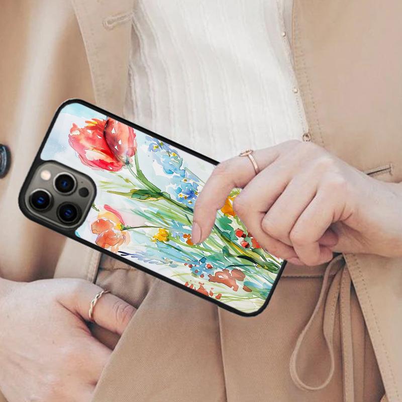 Spring Tulips Flower Magnetic Phone Case For APPLE iPhone 17 Air 16 14 13 12 Pro Max 15 Plus Wireless Charge With MagSafe Cover