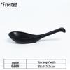 A5 Black Matte Melamine Long Handle Soup Spoon - Food Grade Porcelain Imitation for Restaurants, Hotels, and Hot Pots.