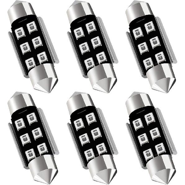 AUXLIGHT 6418 6411 DE3425 C5W DE3423 36MM 1.42”Festoon Canbus Error Free LED Interior Light Bulbs 6000K Xenon White, Super Bright 6SMD Chips for
