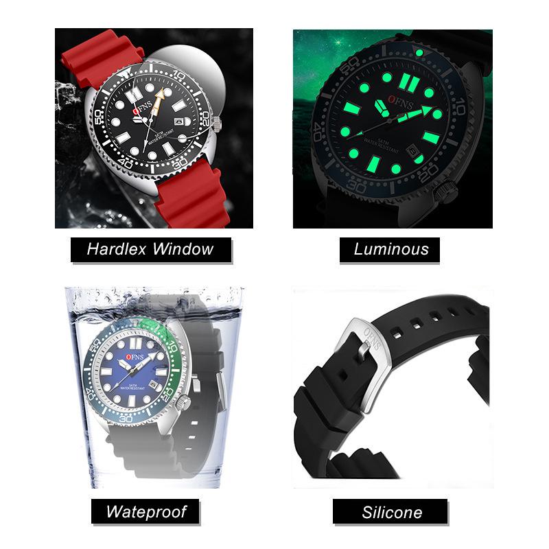 Men's Watches Trend Fashion Quartz Watch for Man Waterproof Silicone Strap Luminous Date Wristwatch Relogio Masculino