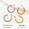 18K Gold-Plated European Titanium Twist Earrings: Fashionable, Versatile, Light Luxury Design