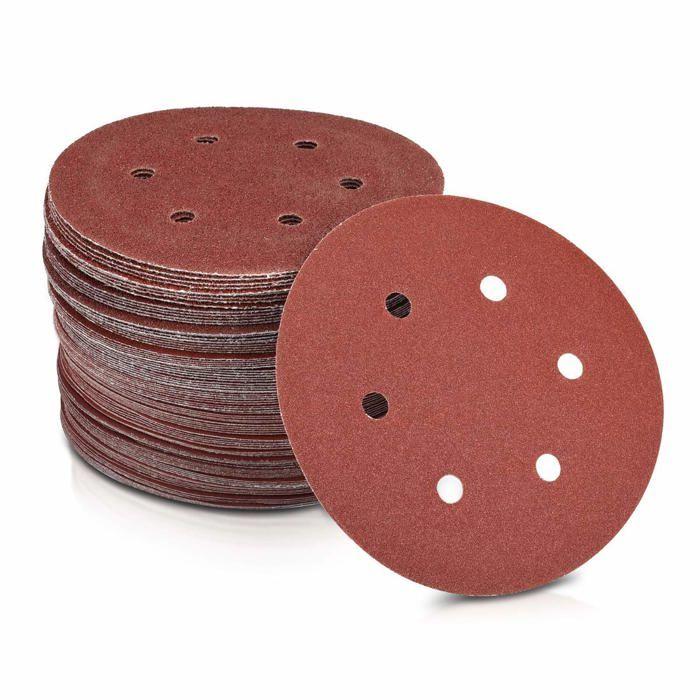 Disque abrasif - Lepik - 150 mm - Grain P80 - 100 pièces - Velcro