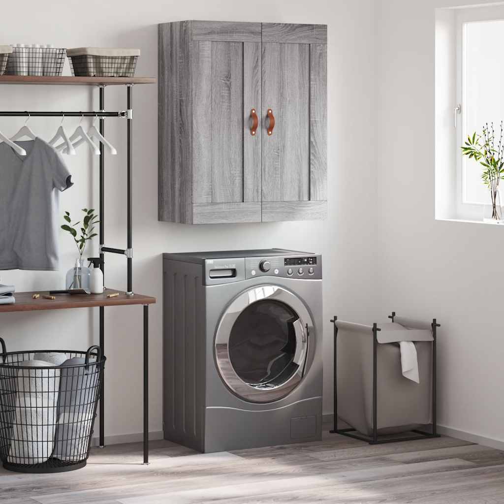 Wall Cabinet Grey Sonoma 69.5 X 34 X 90 Cm Particleboard