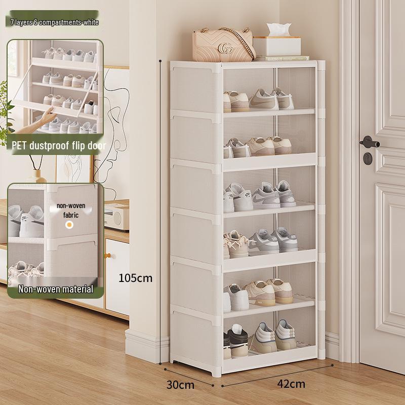 Sturdy Multi-layer Shoe Rack with Dustproof Transparent Shelves, Ideal for Home or Dorm.