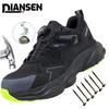 Rotary Buckle Work Sneakers Protective Shoes Puncture-Proof Anti-smash Steel Toe Shoes Warehouse Kevlar Insoles Work Footwear