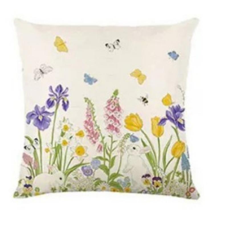 

Spring Flowers Butterfly Pudding Cover Linen Flowers Letter Pudding Cover 45 * 45Cm