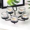 Black Metal Candle Holder Tealight Candle Stand Decorative Table