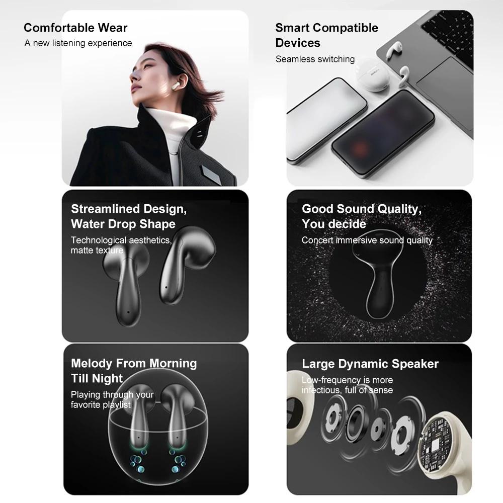 Lenovo LP48 Wireless Earbuds with Mic Noise-Canceling Bluetooth 5.4 Technology Smart Noise-Canceling Headphones