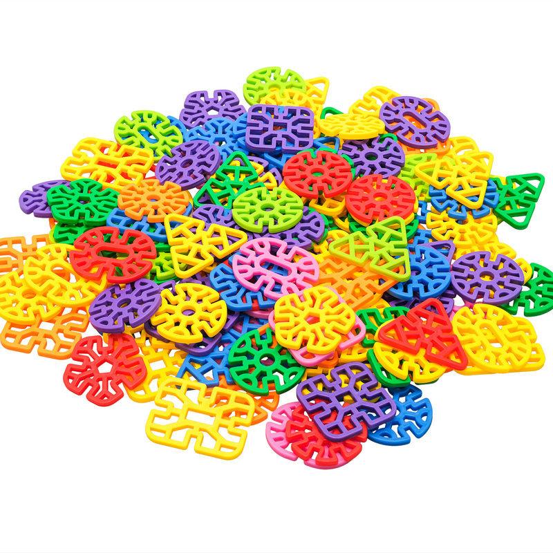 60 PIÈCES Flocon de Neige Géométrique Blocs de Construction en Plastique Jouets Créatifs STEM à Emboîtement Pour Enfants Fournitures de Classe Maternelle