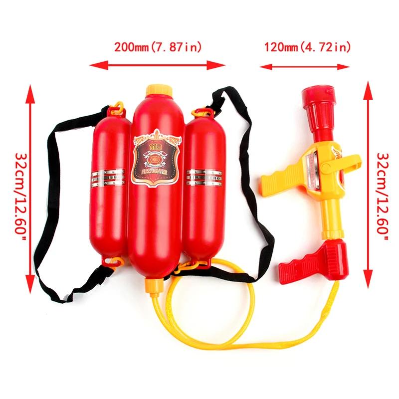 Fireman Backpack Nozzle Water Gun Kids Toys Beach Outdoor Swimning Role Playing Fireman Pistol Toys Extinguisher Soaker Gun