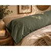Perrine Cotton Percale Bolster Pillowcase 43 X 185 Cm Rosemary Green