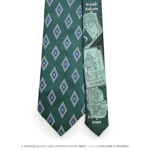 Florence Spec JoJo's Bizarre Adventure Part 3 Tie, Kakyoin JJN000005-008, Green 1, Standard Size