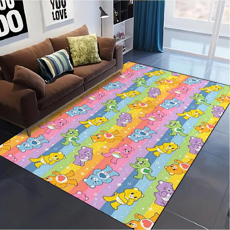 Cartoon Care Bear Carpet Rug for Living Room Bedroom Home Sofa Decoration,Kids play Non-slip Floor Mat