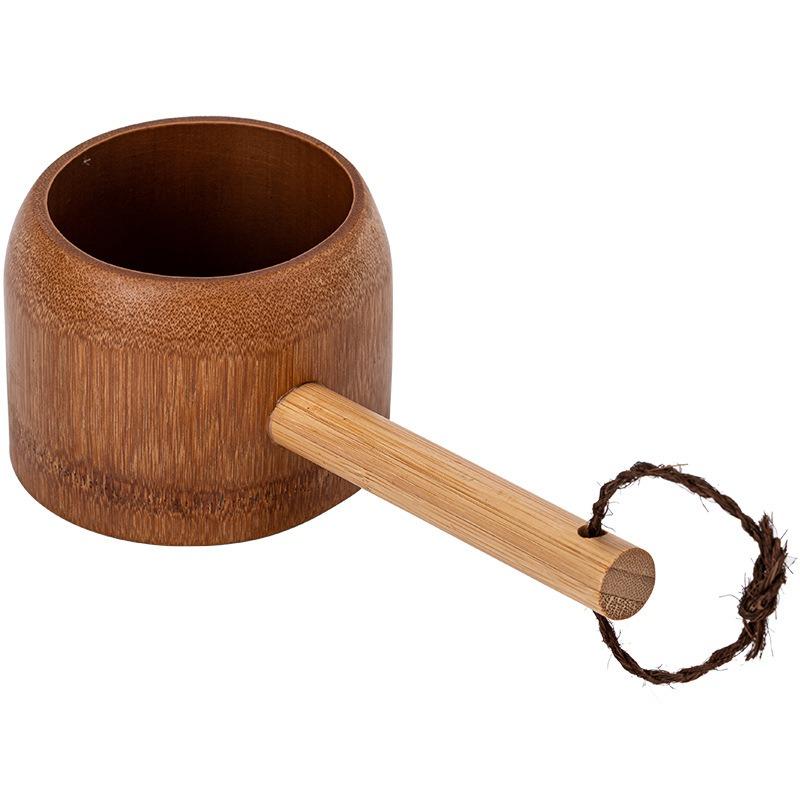 400ml Soup Serving Ladle Bamboo Water Ladle Soup Kitchen Utensils Japanese Ladles Style Ladel Spoons Kitchen Garden