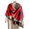 2024 Autumn/Winter New Thickened Warm Double Sided Two Tone Tassel Imitation Cashmere Scarf, High Grade Shawl Neck