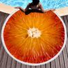 3D Printed Round Beach Towel Microfiber Fringe Round Blanket Bath Towel Beach Towel Fruit Series