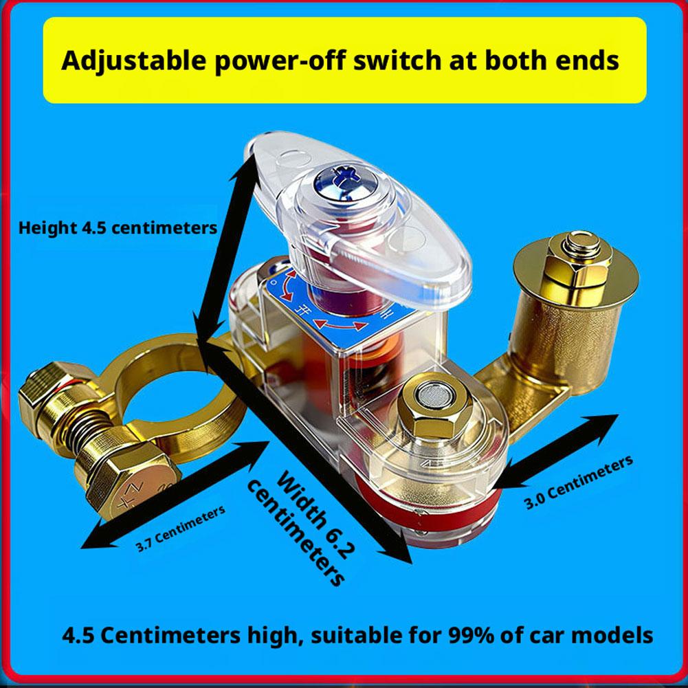 Double Rotating Universal Car Battery Disconnect Switch 12V 24V, Heavy Duty Anti-Leak Battery Master Kill Switch For Car Boat RV