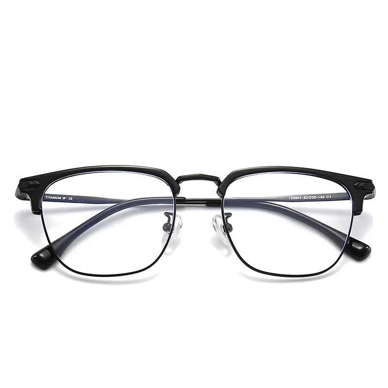 Retro Anti- Blue Lightweight Eyeglasses Square Metal Half Frames Glass Male Female Computer Goggles Eyewear Optical Spectacle Glasses