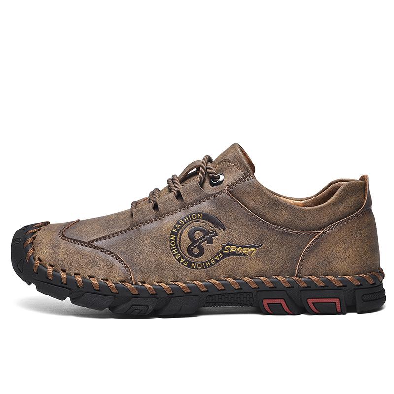 Brand Big Size Genuine Leather Men'S Shoes Outdoor Non-Slip Footwear Men Casual Shoes Male Comfortable Flats Lace Up Moccasins