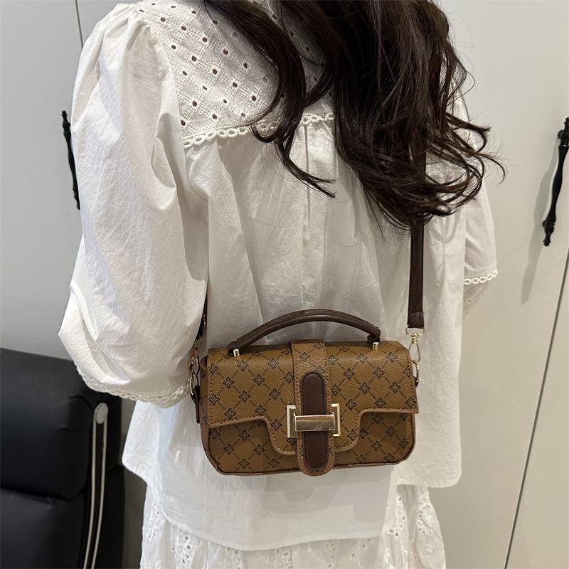 High sense retro fashion handbag new niche high sense small square bag commuter shoulder bag messenger bag