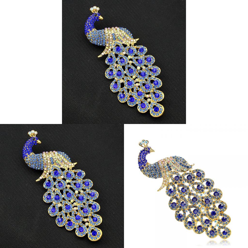 Animal Peacock Brooch Pin With Alloy Electroplating For Fashion Women