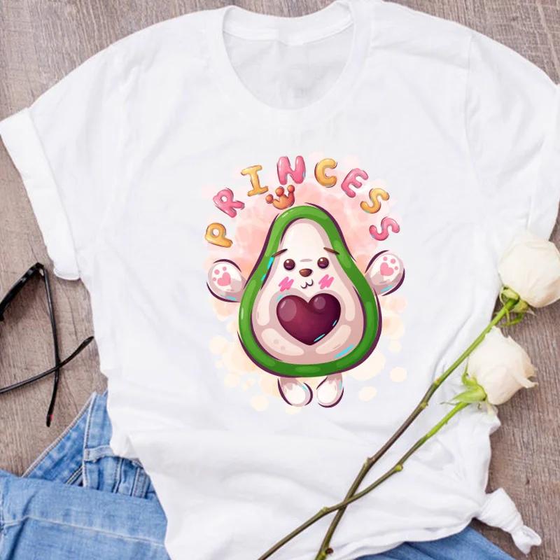 Women Graphic Avocado Cat Printing Cartoon Fruit Clothes Floral Lady Clothing Female Tees Print Tops T Shirt Womens T-Shirt