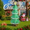 6.9FT Inflatable Toy Christmas Tree Santa Claus Ladder Xmas Yard Lawn Party Decoration LED Lit Xmas Home Supplies Ornament Gift
