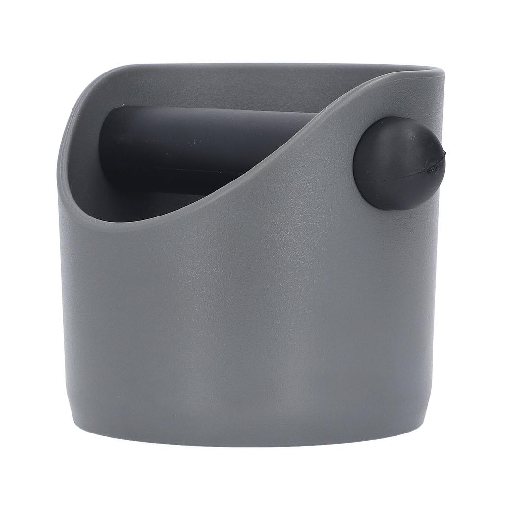 Coffee Knock Box Plastic Rubber Grind Disposal Dump Bin with Bar for Coffee Bar Kitchen Grey